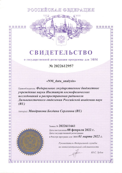 Мандрикова - Сертификат  на программу